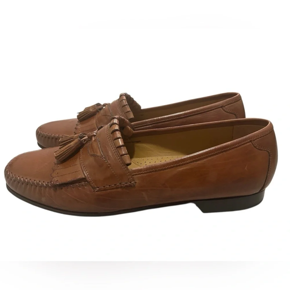 Johnston Murphy‎ Brown Leather Tassel Kiltie Loafers - Size 12M